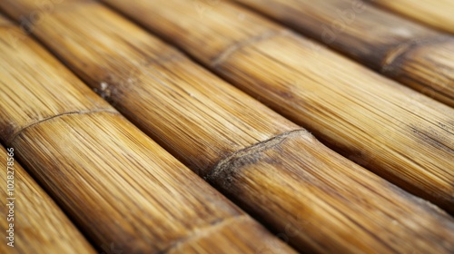 Wallpaper Mural Close-up of Interwoven Light Brown Bamboo Sticks Torontodigital.ca