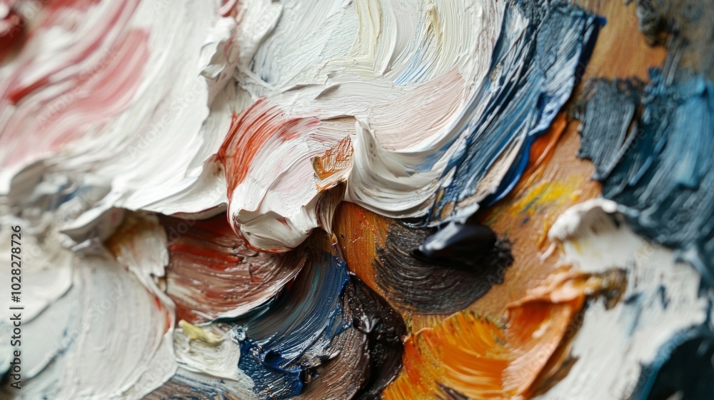 Abstract Oil Painting with Swirling Colors Abstract Oil Painting with Swirling Colors