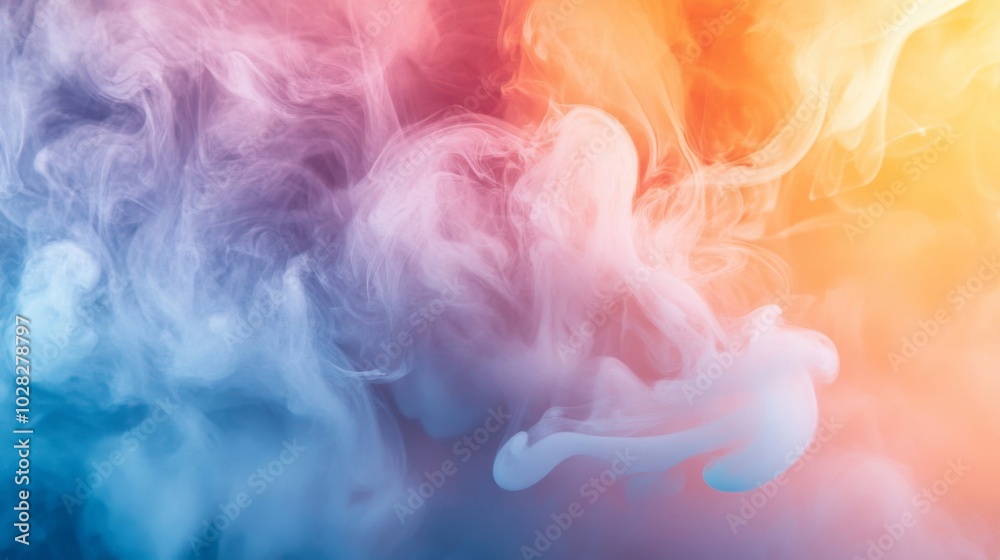 Abstract Swirling Smoke with Blue and Orange Hues Abstract Swirling Smoke with Blue and Orange Hues