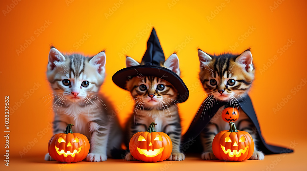 halloween cat with pumpkin halloween cat with pumpkin