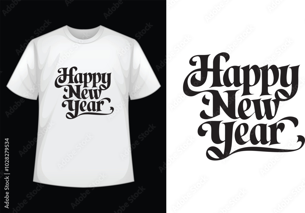 happy new year minimalist typography t shirt design happy new year minimalist typography t shirt design