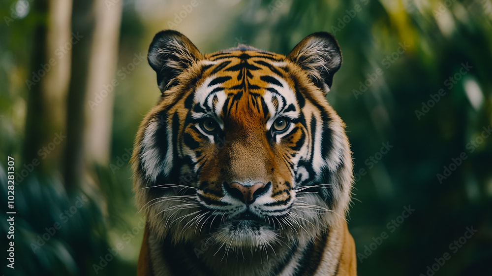 Fototapeta premium Majestic Bengal Tiger Portrait in the Wild