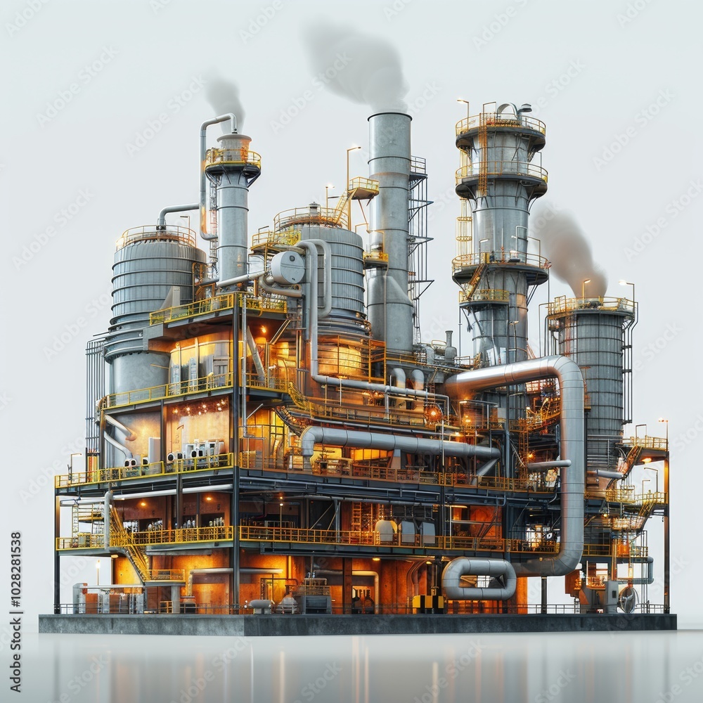 3D Model of Oil Production Plant with Realistic Details 3D Model of Oil Production Plant with Realistic Details