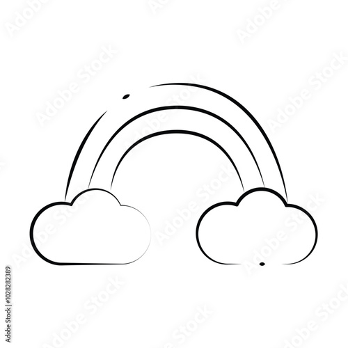 Vector rainbow icon editable on a white background.