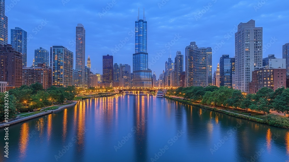 Chicago Skyline Reflection. Chicago Skyline Reflection.