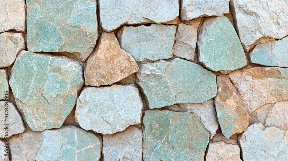 Rustic Stone Wall Texture Green Grey Beige Irregular Stones Building Material Backg Rustic Stone Wall Texture Green Grey Beige Irregular Stones Building Material Backg