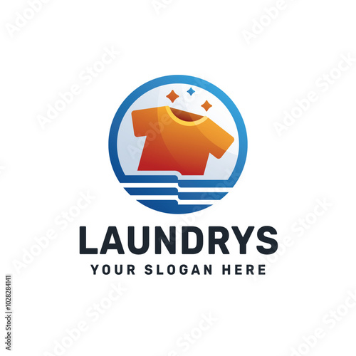 Laundry logo gradient vector icon illustration