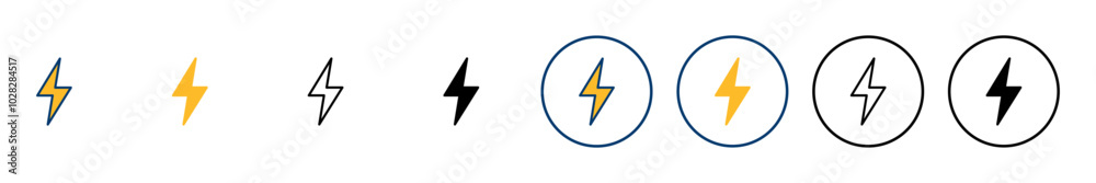 Lightning icon vector isolated on white background. Bolt icon vector. Energy and thunder electric icon Lightning icon vector isolated on white background. Bolt icon vector. Energy and thunder electric icon