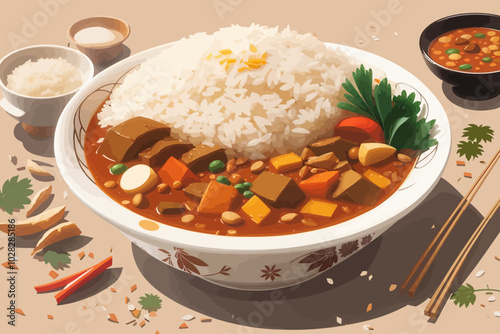 Japanese Curry Rice illustration