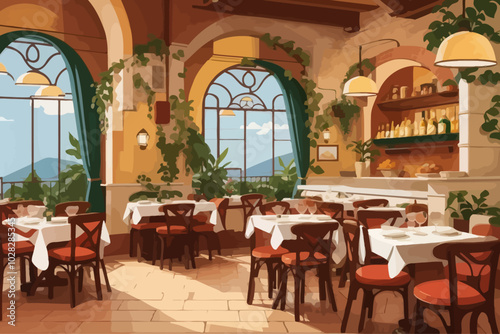 Trattoria Italiana classic decoration illustration