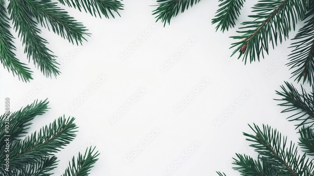 A Beautiful Display of Evergreen Foliage on Pure Background A Beautiful Display of Evergreen Foliage on Pure Background
