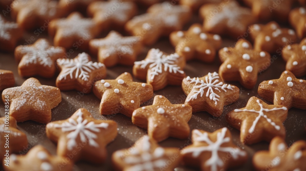 Swedish pepparkakor (ginger snaps) arranged in festive shapes. Swedish pepparkakor (ginger snaps) arranged in festive shapes.