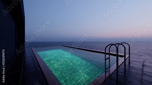 Infinity Pool with Ocean View at Sunset   Luxury Resort Relaxation
