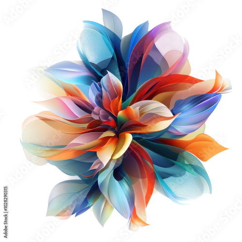 PNG Pastel Toned Abstract Flower Gradient Colors