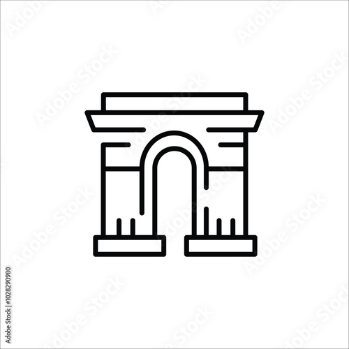 Arc de Triomphe icon. Simple Arc de Triomphe icon for social media, app, and web design. Vector illustration