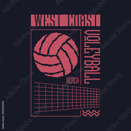 Volleyball Illustration typography for t shirt, poster, logo, sticker, or apparel merchandise