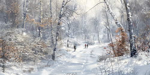 Take a winter nature walk to appreciate the season background photo