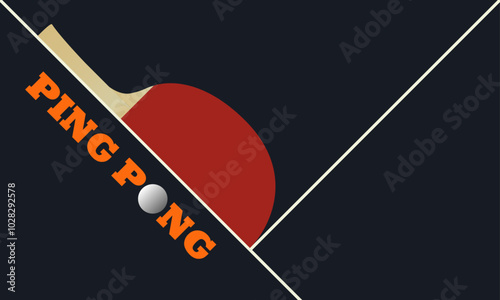 ping pong racket ball game tennis sport poster