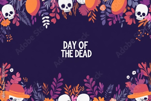 A vector illustration of a colorful Day of the Dead