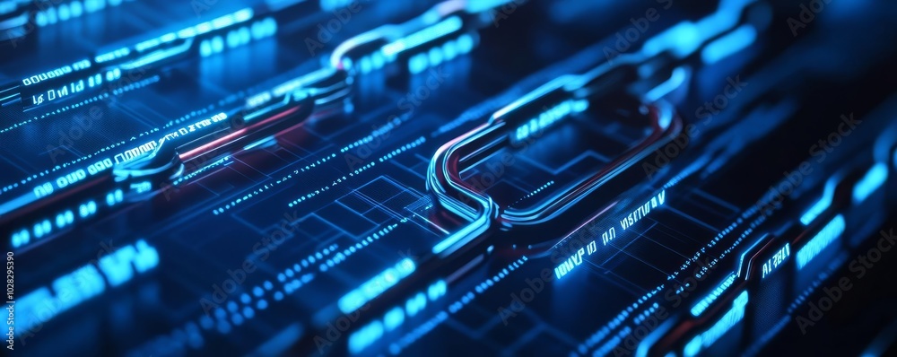 Blockchain asset exchange, neon grids, blue and dark tones, tech style Blockchain asset exchange, neon grids, blue and dark tones, tech style