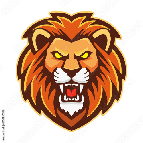 Lion Roar Mascot Logo Illustration