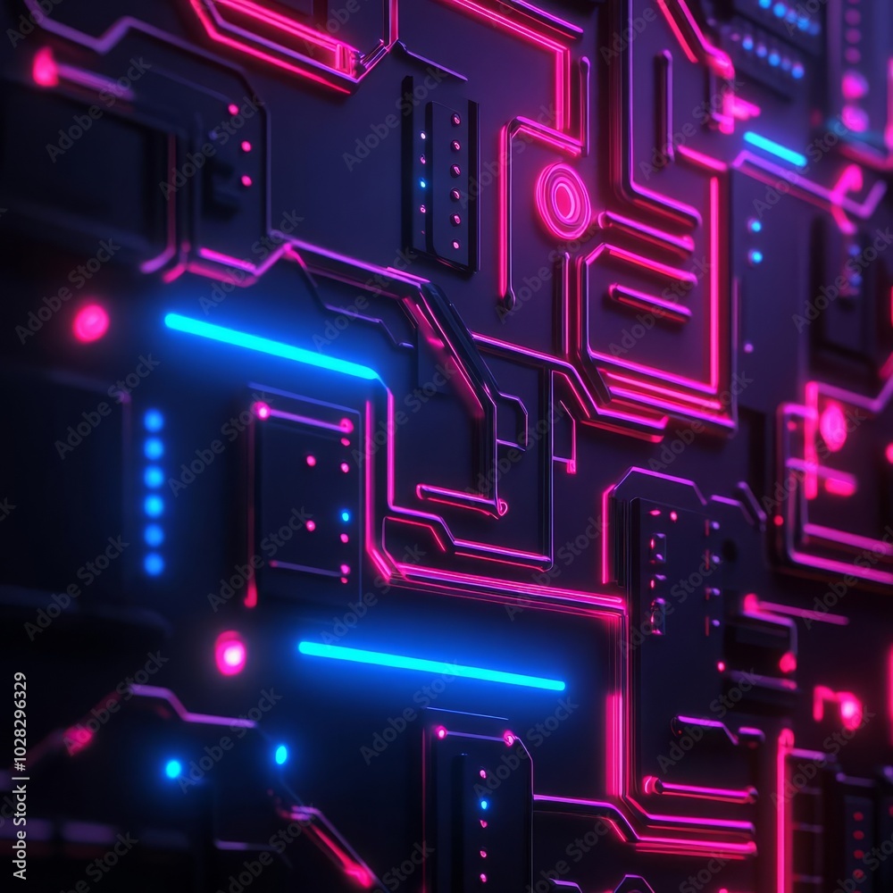 Blockchain integration, digital assets, neon circuits, dark tones Blockchain integration, digital assets, neon circuits, dark tones