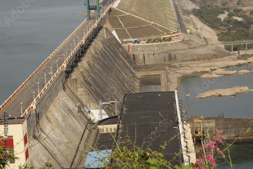 Fotografie Hirakud Dam is built across the Mahanadi River in Sambalpur in the state of Odisha in India