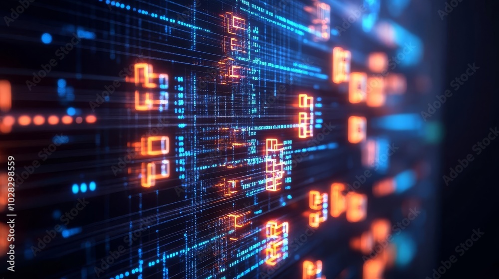 Cyber blockchain efficiency, neon circuits, dark abstract background Cyber blockchain efficiency, neon circuits, dark abstract background