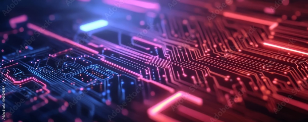 Cyber blockchain efficiency, neon circuits, dark abstract background Cyber blockchain efficiency, neon circuits, dark abstract background