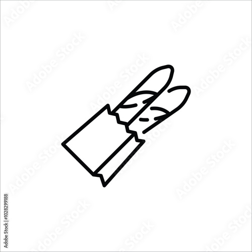 Baguettes in paper bag icon. Simple French baguettes icon for social media, app, and web design. Vector illustration