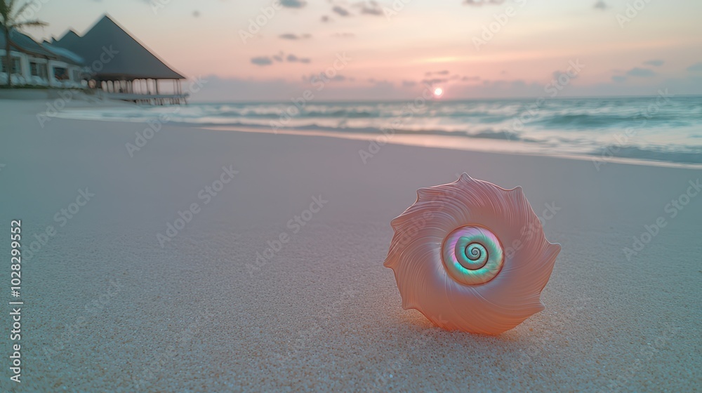 Obraz premium Seashell on Tropical Beach