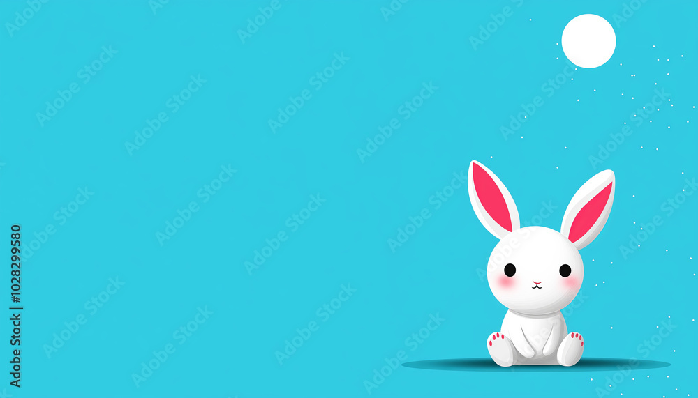 Cute bunny on pastel background with copyspace. Cute bunny on pastel background with copyspace.