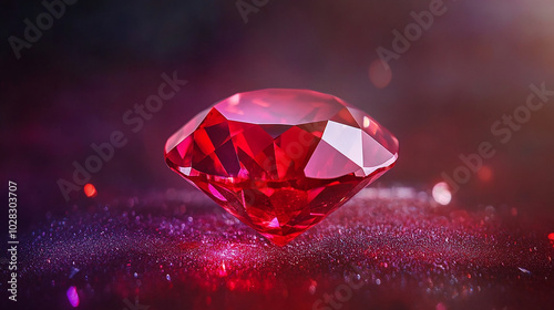 Elegant ruby with perfect clarity glowing with intensity photo