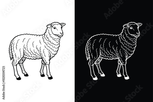 Elegant Sheep Silhouette Icon. Perfect for Logo and Branding Concepts