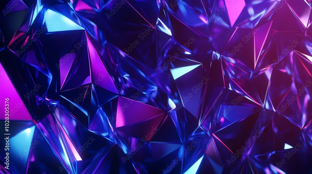 Obraz premium A blue and purple background with a lot of triangles
