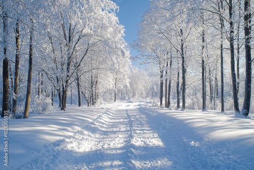 Winter season background full of white snow falling