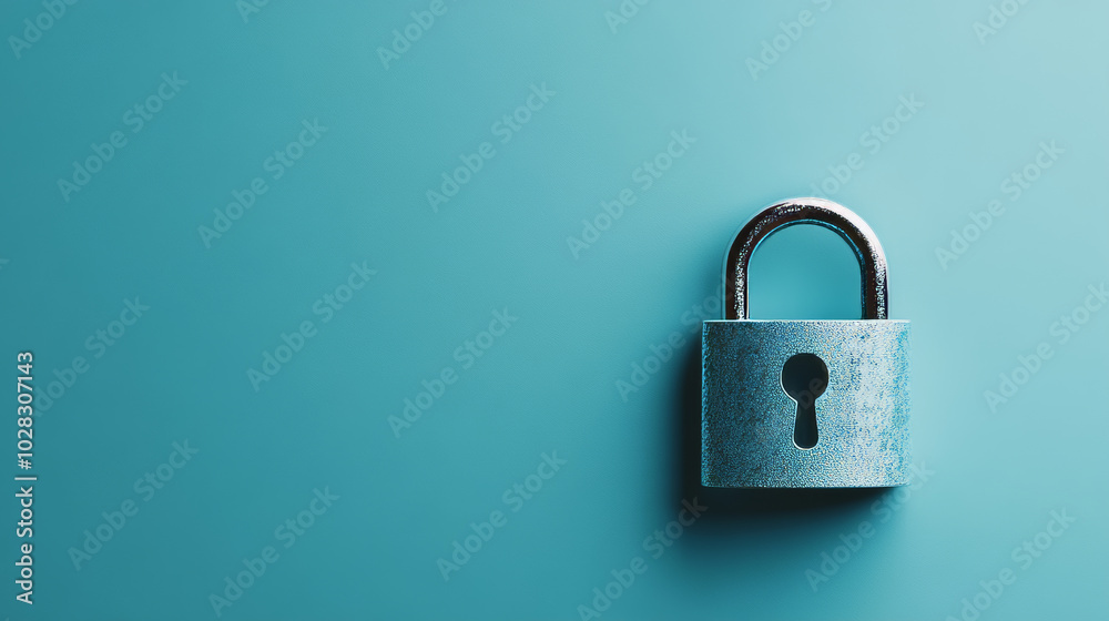 Cybersecurity and privacy are crucial in the digital world. This image shows a padlock on a blue background, representing the protection of information online. Cybersecurity and privacy are crucial in the digital world. This image shows a padlock on a blue background, representing the protection of information online.