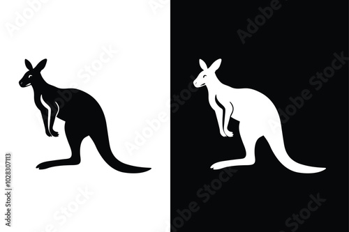 Kangaroo Silhouette. Iconic Vector Illustrations for Your Designs