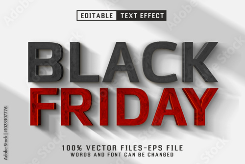 Black Friday 3d Text - Editable Text Effect