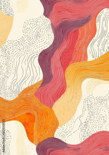 A colorful abstract painting with a lot of lines and swirls