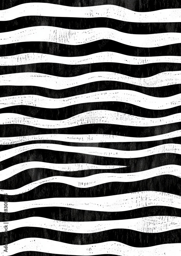 Obraz premium A black and white striped pattern with a wavy line