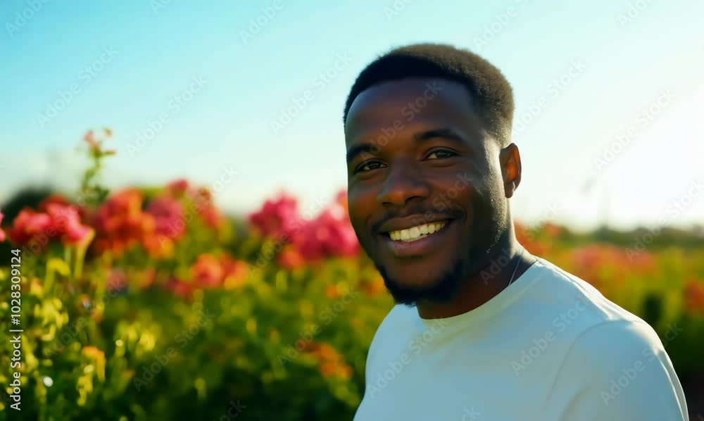 Botswanan Man Walking in a Scenic Park Under Clear Sky Botswanan Man Walking in a Scenic Park Under Clear Sky