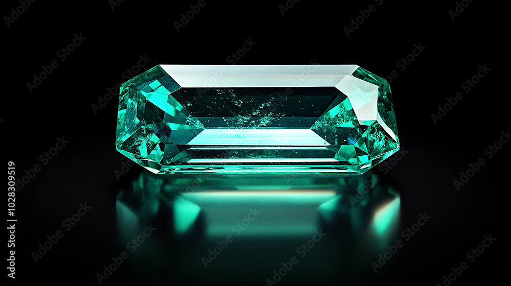 Exquisite emerald gemstone with sharp edges and radiance Exquisite emerald gemstone with sharp edges and radiance