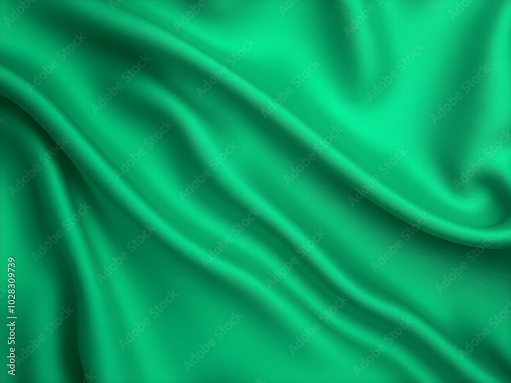 Fototapeta premium A vibrant emerald green background with smooth, satin-like texture, providing a sense of sophistication and calm
