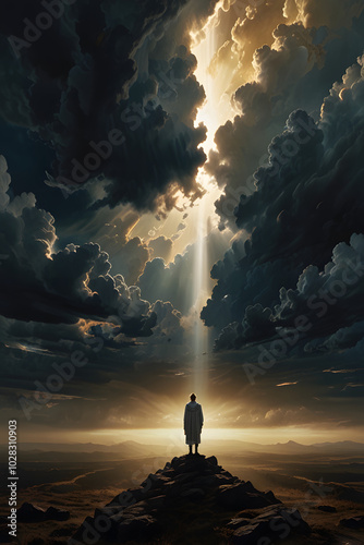 Silhouette of a person. Generative By Ai.