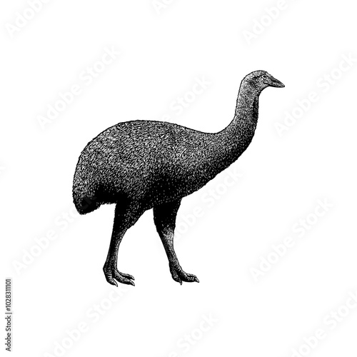 Elephant Bird hand drawing vector isolated on background. photo