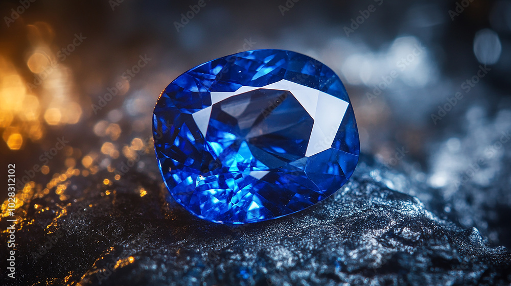 Exquisite sapphire gemstone with sharp edges and radiance