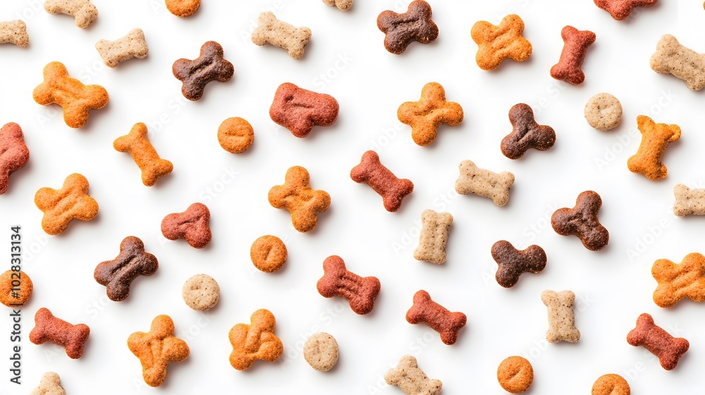 Dry dog food isolated on white background. Dry dog food isolated on white background.