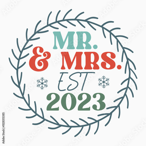Mr & mrs Est 2023 retro t shirt design sublimation vector