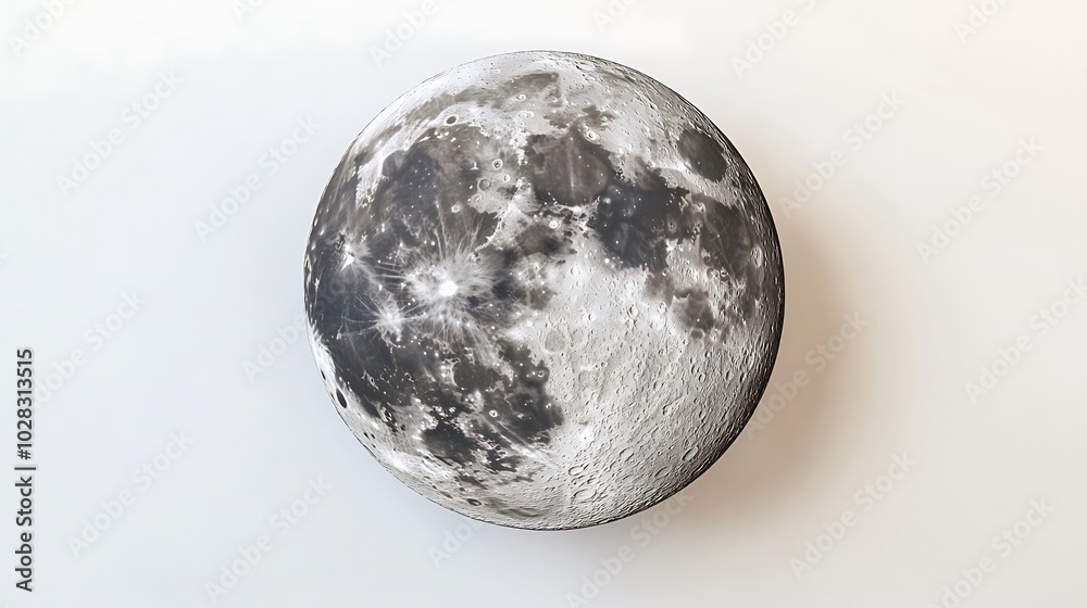 A full moon, gray and round, with dark, uneven patches.
A full moon, gray and round, with dark, uneven patches.